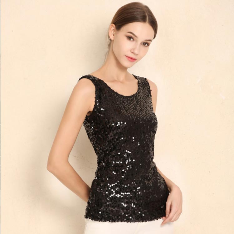 楽天市場】キラキラMAX!!スパンコールトップス タンクトップ ダンス
