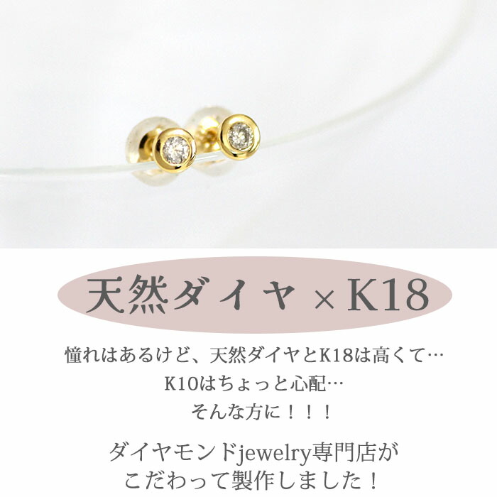 楽天市場】ダイヤモンド ピアス 0.1ct フクリン ベゼル ドーナツ