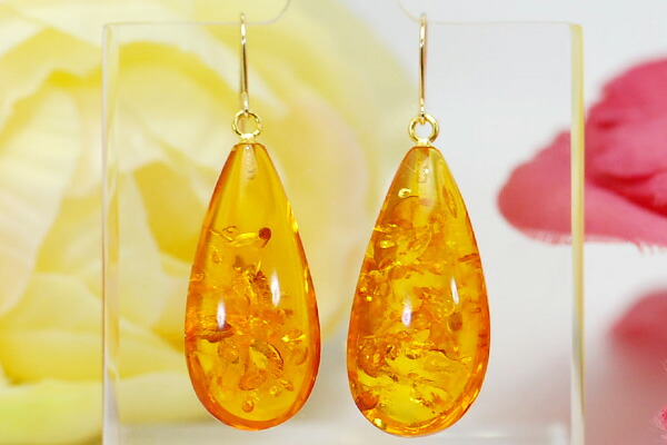 楽天市場】アンバー ピアス イヤリング 黄金の花びらのようにきらめく