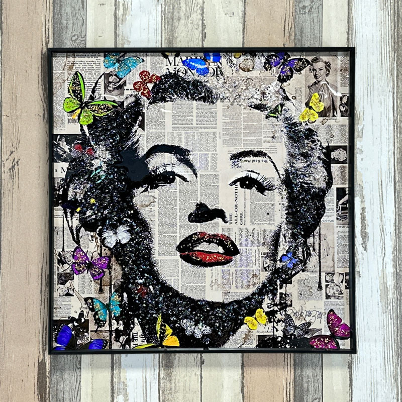 楽天市場】水晶パネル アートパネル 60×60cm ポップアート 黒フレーム