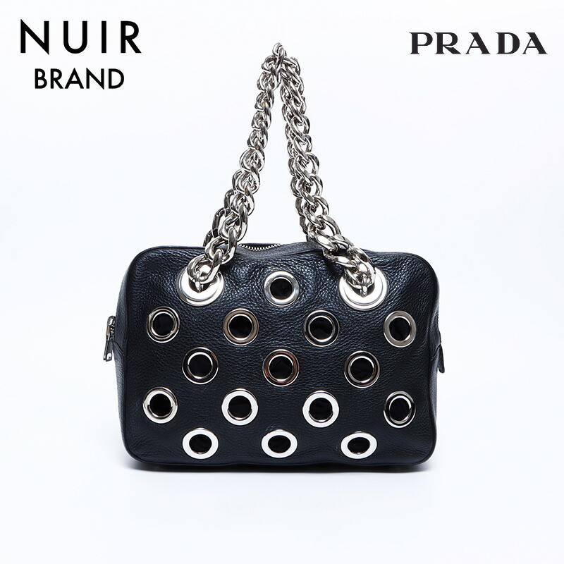 楽天市場】【10%OFF クーポン】プラダ PRADA レザー シルバー チェーン