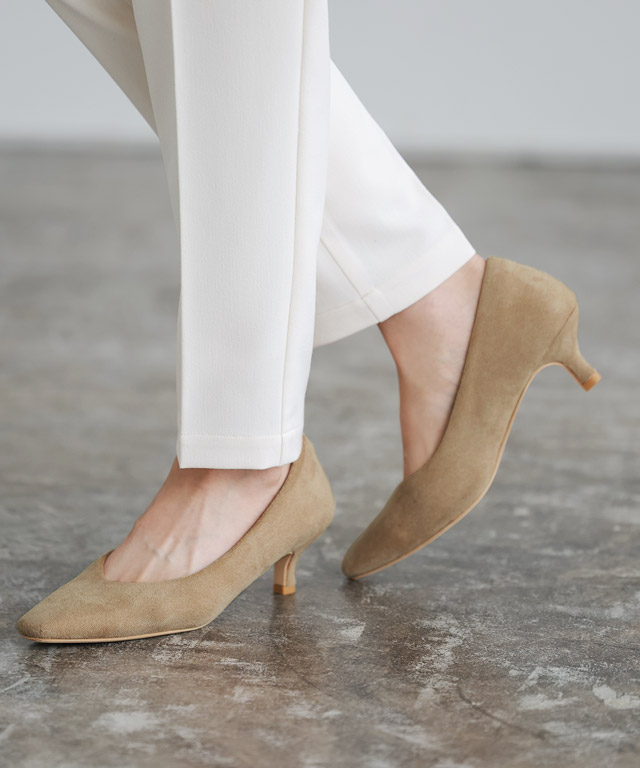 楽天市場】スエードスクエアトゥパンプス ☆ パンプス ヒール スエード