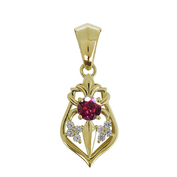 楽天市場】ペンダントトップ メンズ シルバー 天然石 ルビー ユリの