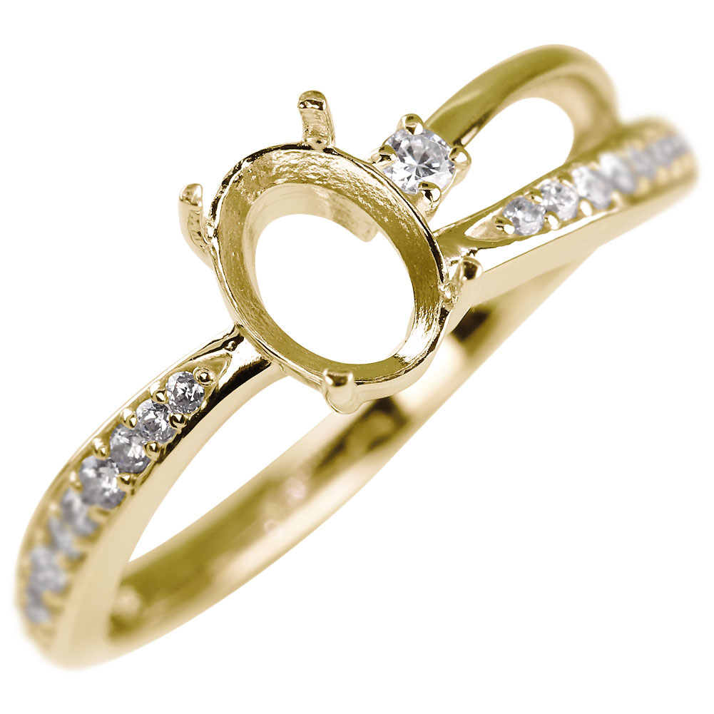 楽天市場】指輪 空枠 オーバル k18 プラチナ 10金 シルバー セミ