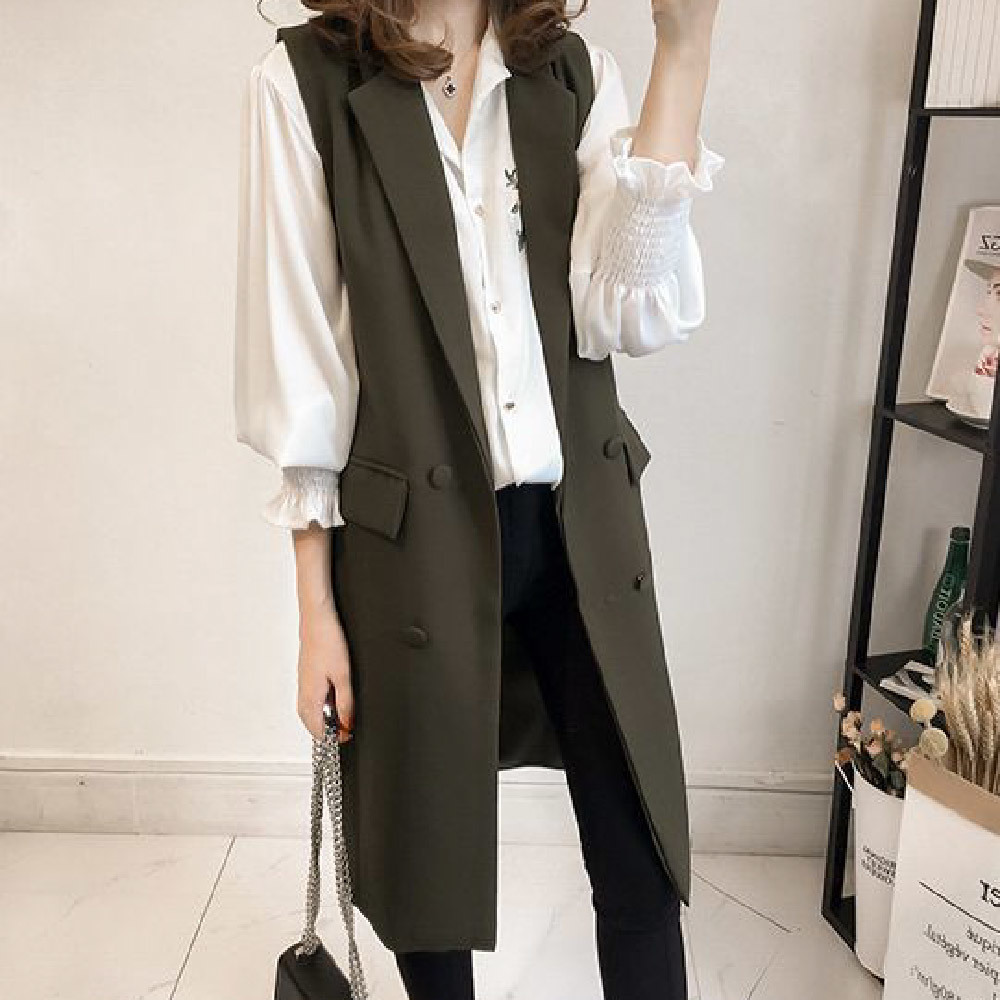 楽天市場】送料無料 ロングベスト ジレ コート ジレンチ ベスト 大きい