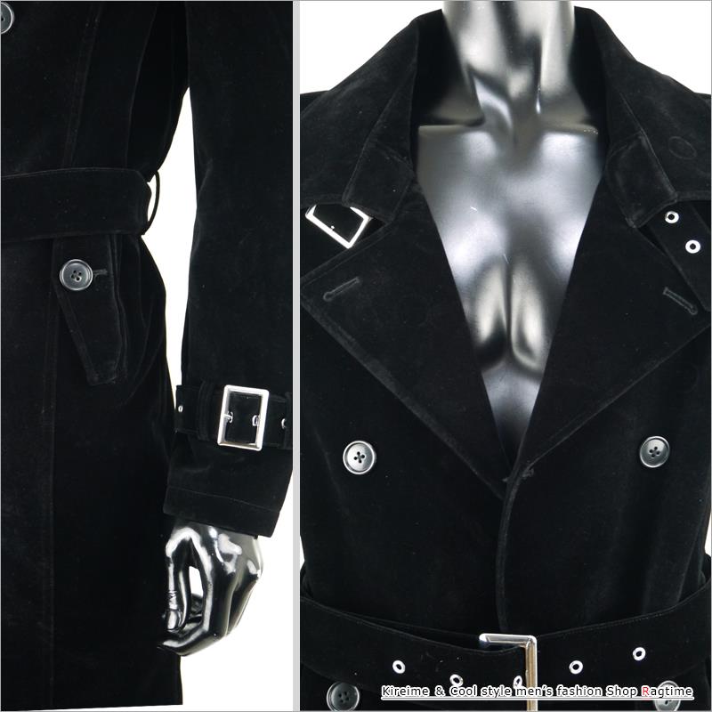 楽天市場】トレンチコート メンズ ロングコート 冬 厚手 ベロア