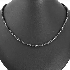 楽天市場】K18WGブラックダイヤモンドネックレス30ctアップ A