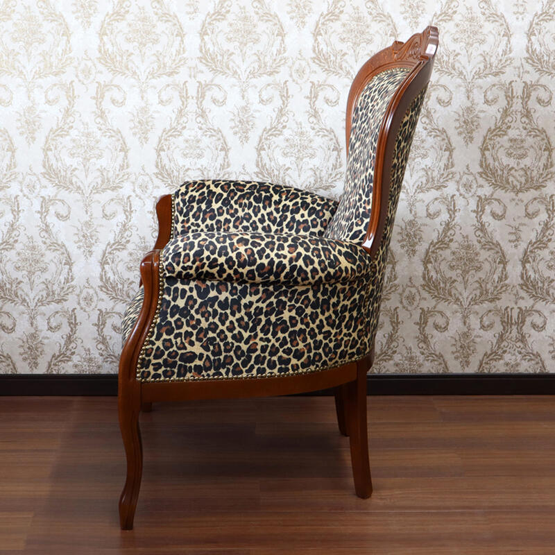 楽天市場】ポイント5倍SALEイタリア製 アームチェア レオパード