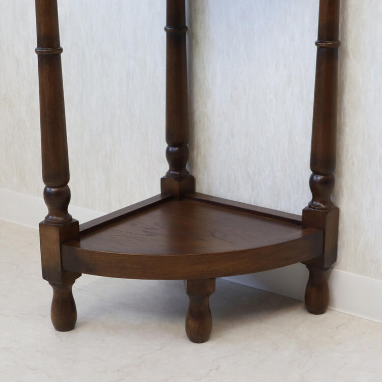 楽天市場】アンティークオーク コーナー用 電話台ブラウン