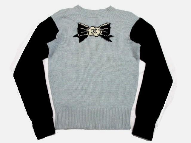 楽天市場】シャネル 95Aカメリアリボンモチーフ入カシミアニット