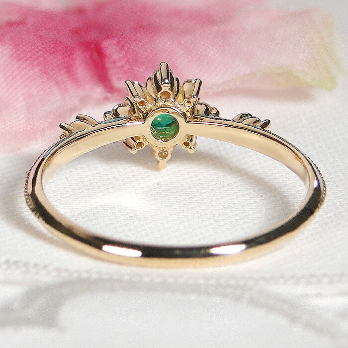 楽天市場】K18YG エメラルド & ダイヤモンドリング【送料無料】【代引