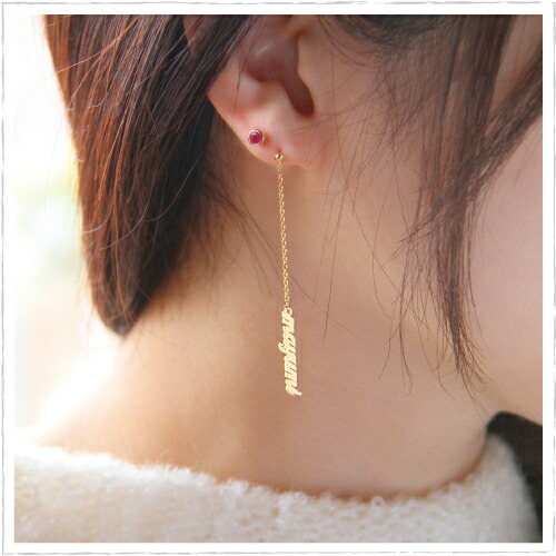 楽天市場】手作り イニシャルピアス ネームピアス 名前 ピアス