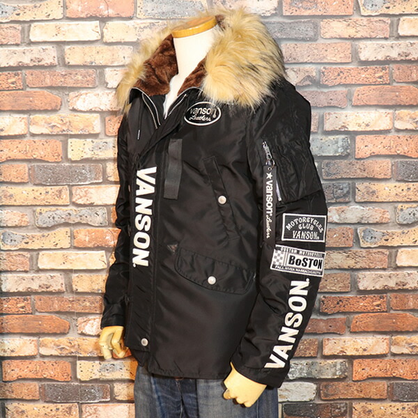 楽天市場】VANSON バンソン ミドルレングスN-3B BLACK NVJK-2305