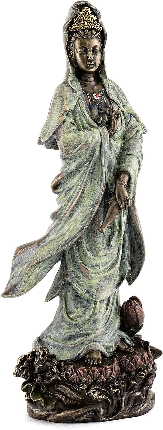 楽天市場】蓮華台座の観音菩薩様 彫像 慈悲 慈愛 愛の女神観音像