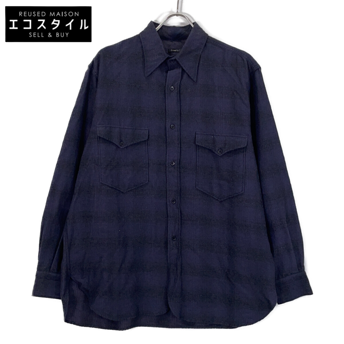 楽天市場】comoli シャツ navyの通販