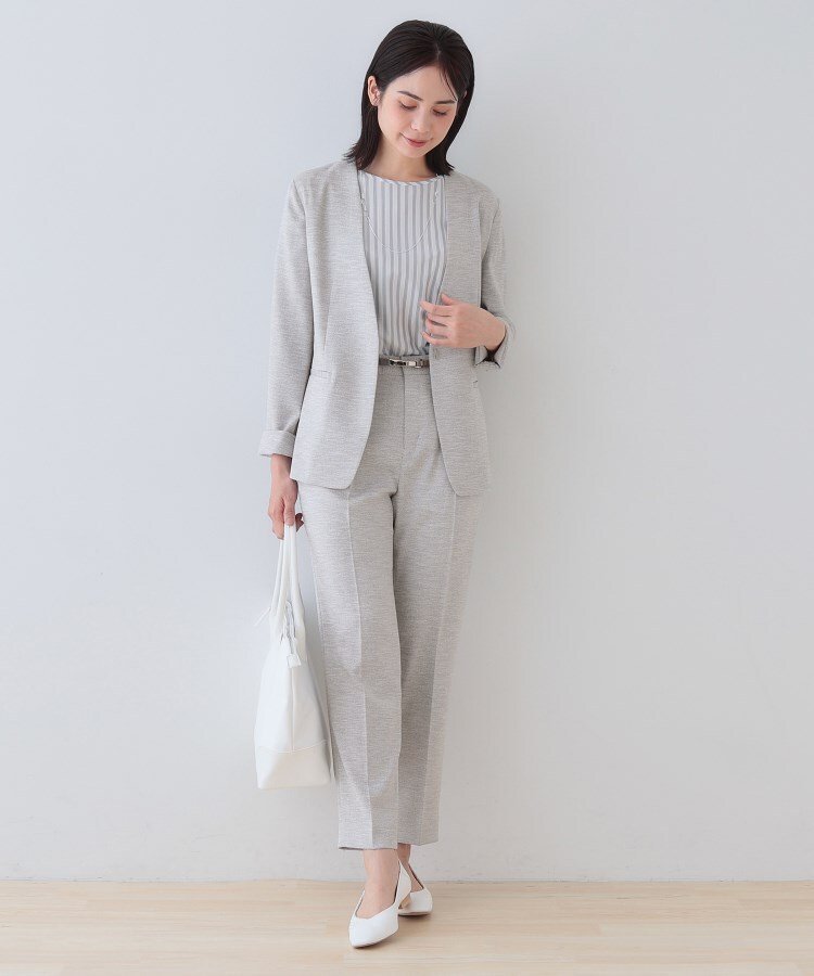 INDIVI｜【こなれSETUP】リネンライクノーカラージャケット | Rakuten