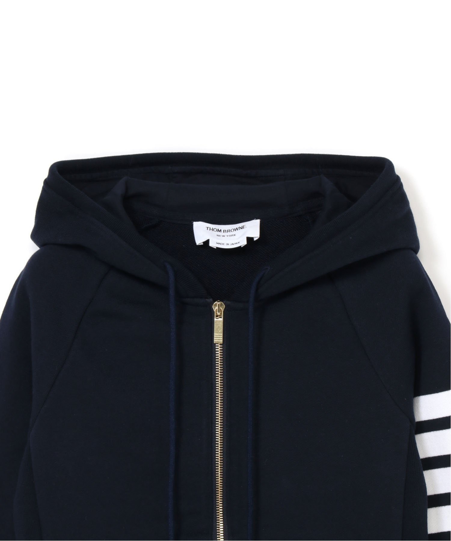 Thom Browneトム・ブラウンフード付き ジップアップパーカー ネイビール THOM BROWNE＜トム ブラウン＞ ジップアップパーカー（2244141）｜THOM