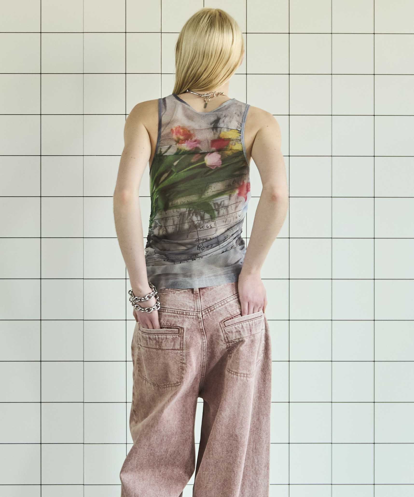 MAISON SPECIAL｜Tulip Gather Mesh Tank Top | Rakuten Fashion(楽天