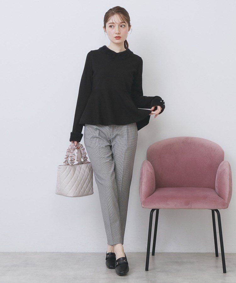 index｜フェザードッキングペプラムニット【洗濯機OK】 | Rakuten