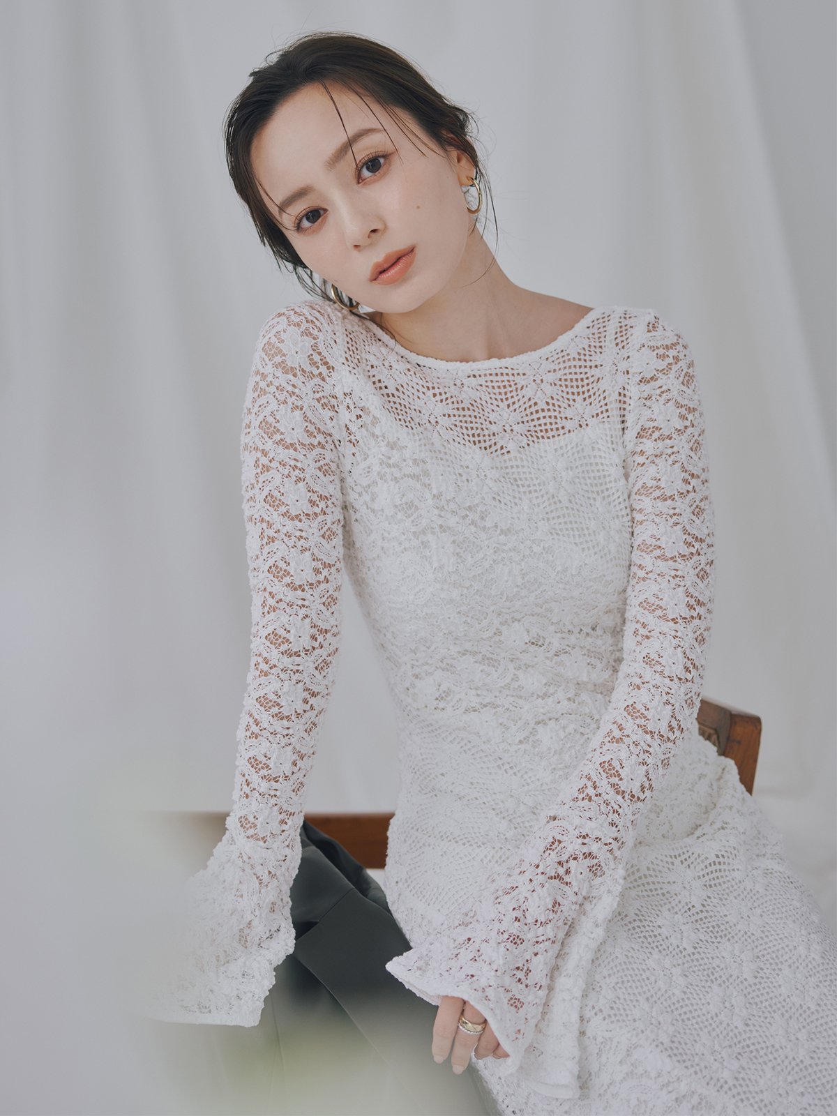 anuans｜シュリンクレースパネルワンピース | Rakuten Fashion(楽天