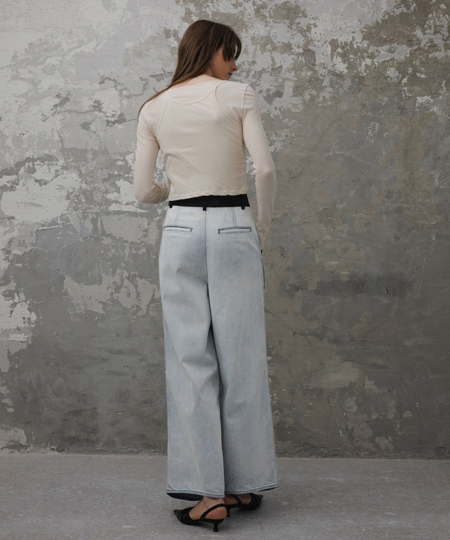 ADAM ET ROPE'｜【EMOELLE】・【サステナブル】ドレスデニムパンツ