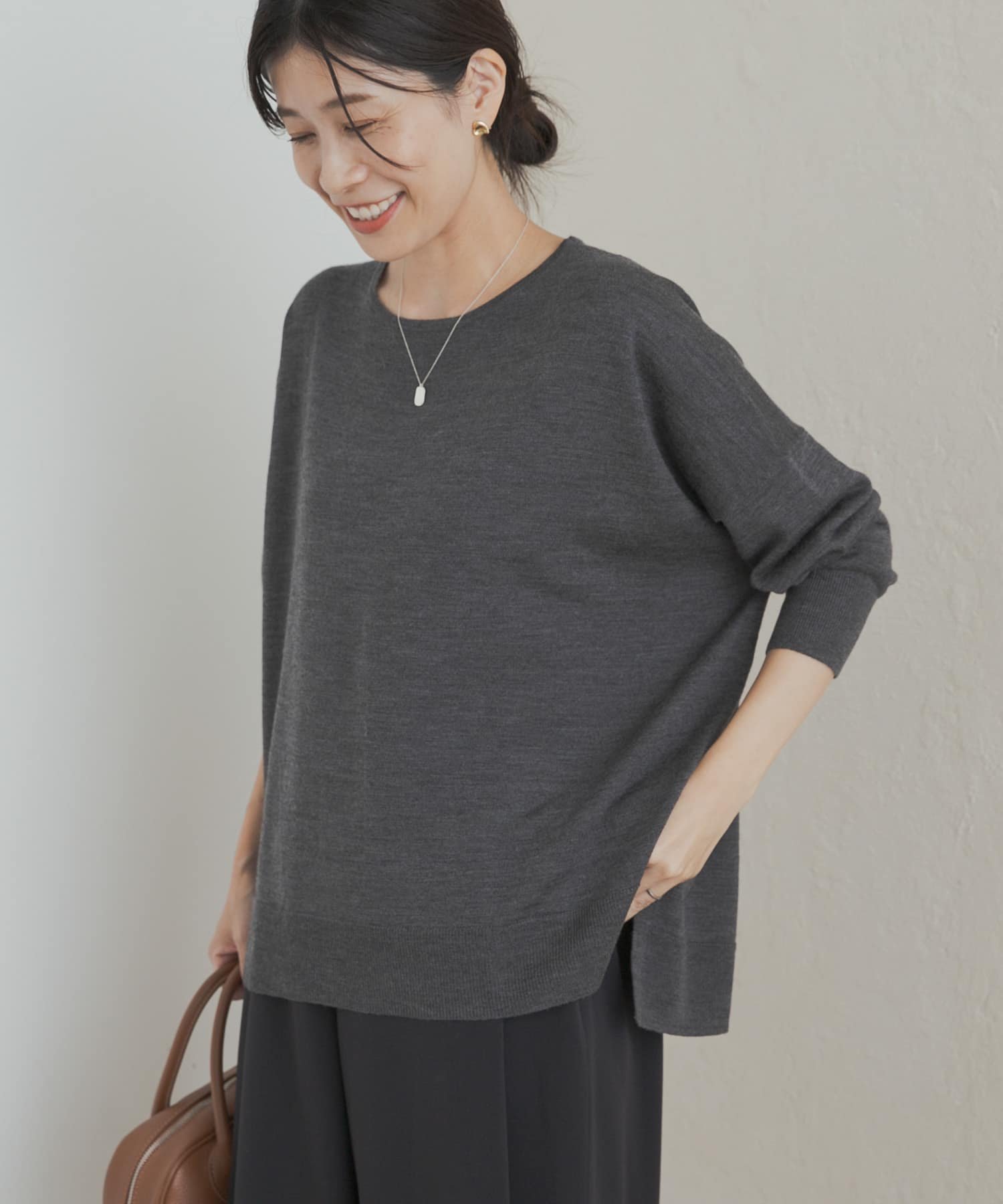 URBAN RESEARCH DOORS｜ウォッシャブルウールワイドプルオーバー