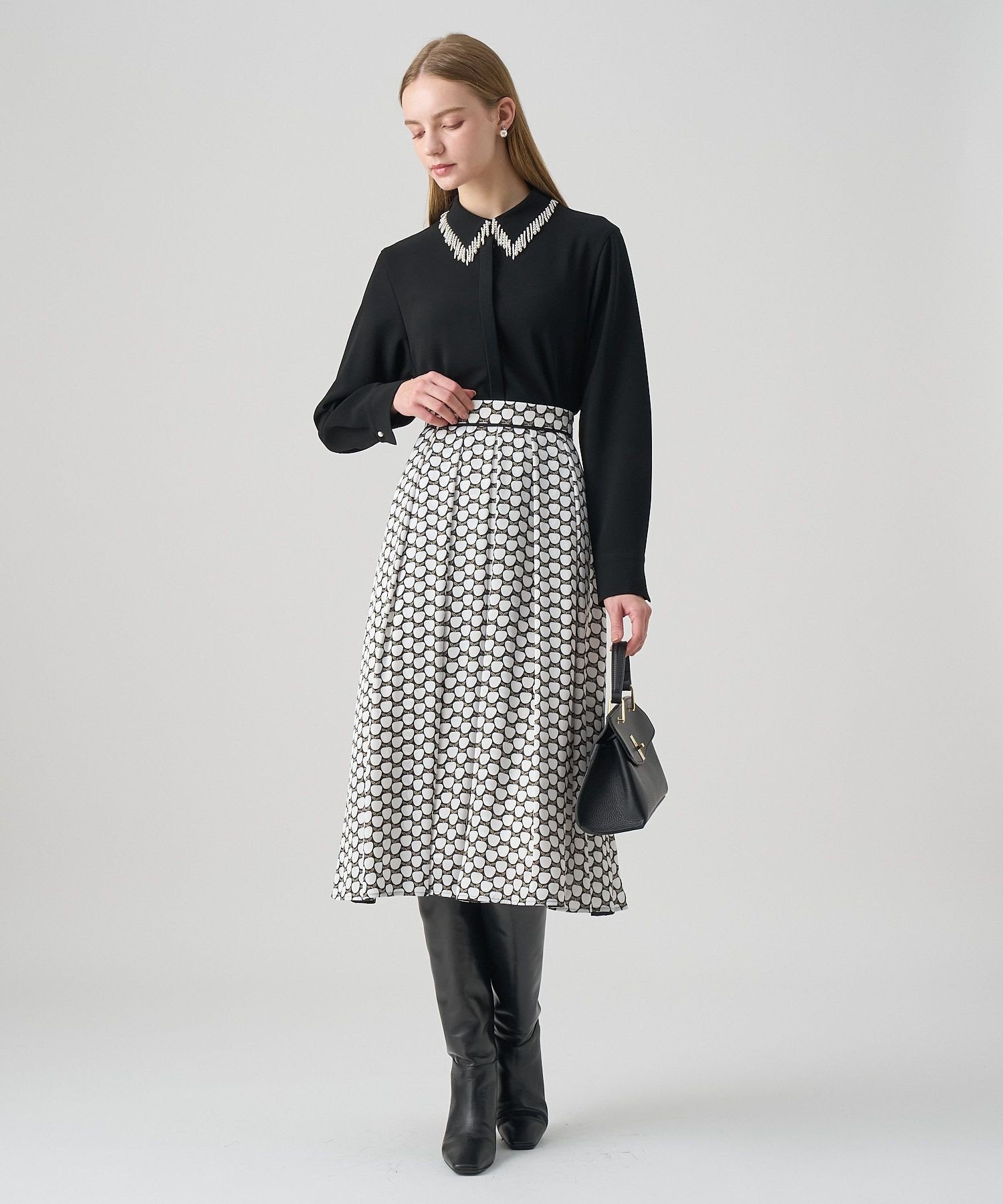 ANAYI｜【セットアップ対応商品】ダブルクロスフリンジビジュー