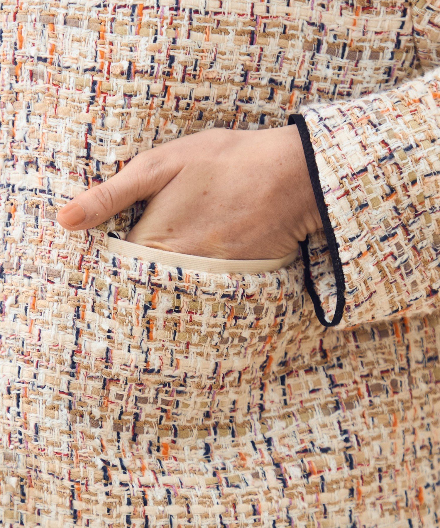 TOMORROWLAND｜ホロウファンシーツイード ノーカラートリミング