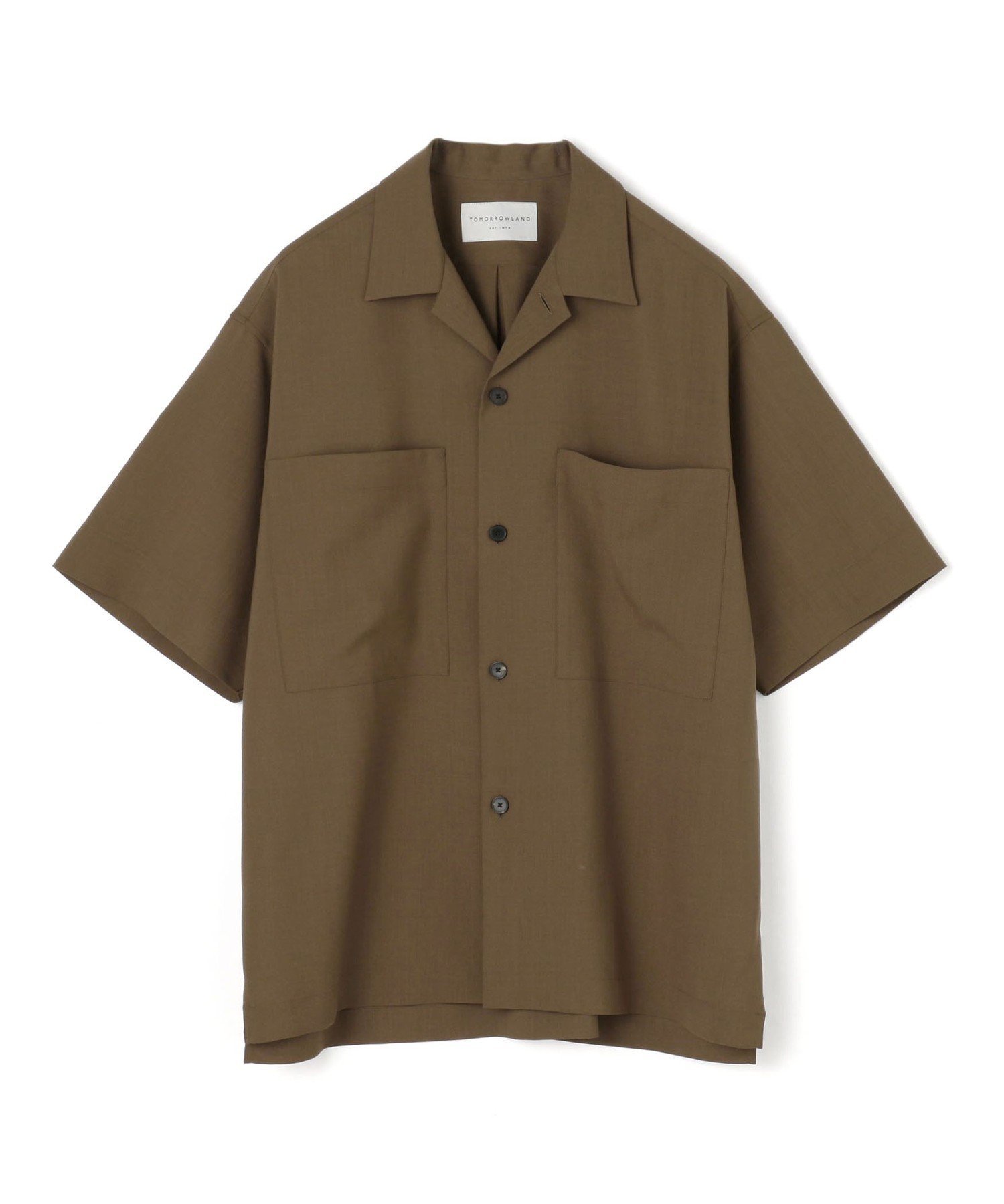 TOMORROWLAND｜ポリエステルウールポプリン オープンカラーシャツ