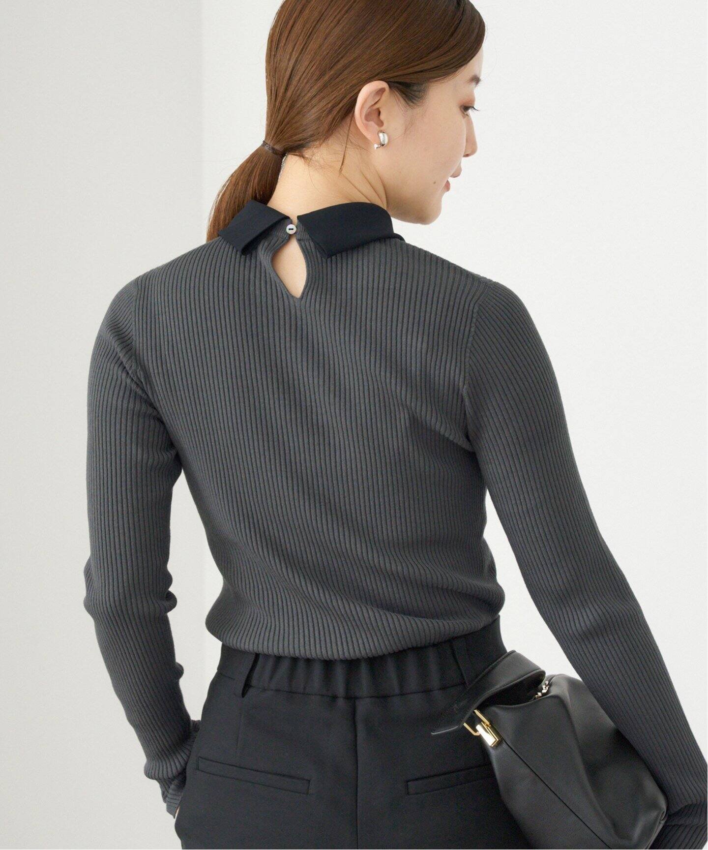 IENA｜バイカラー 襟RIBホールガーメントプルオーバー | Rakuten