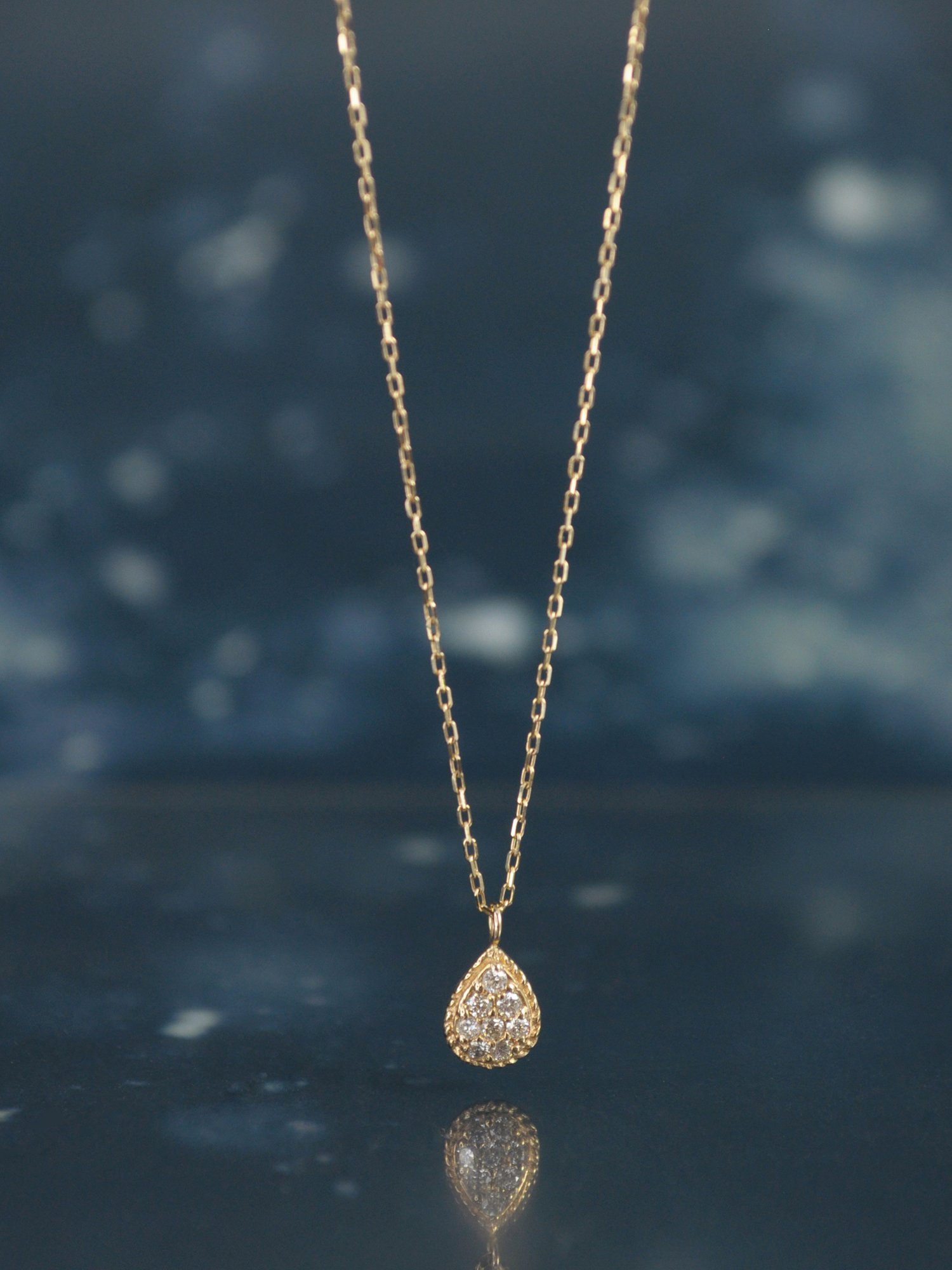 KU-CROISSANT｜「anq.」K10 ペアシェイプ ダイヤモンドパヴェ