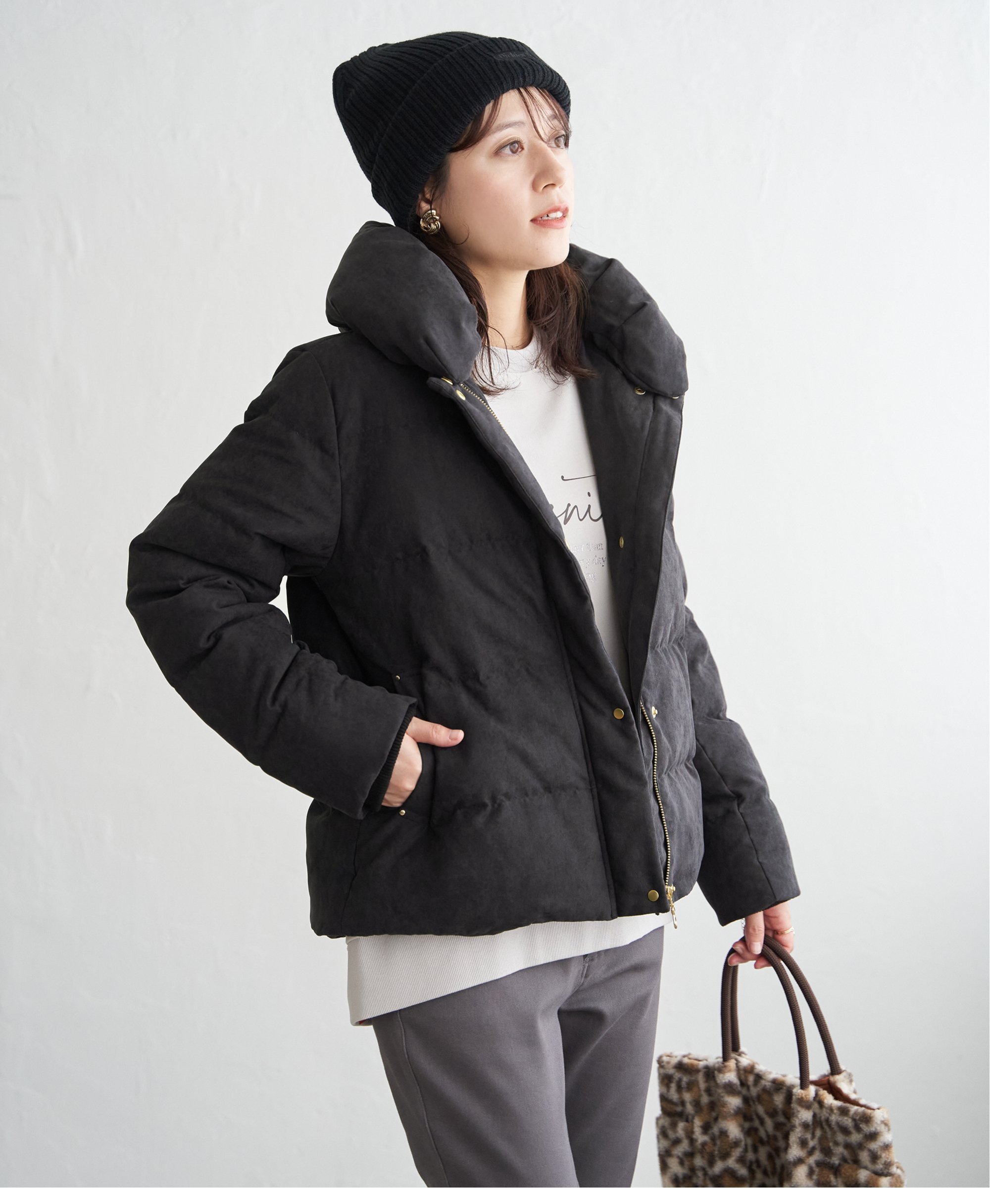 ikka｜【雑誌InRed1月号掲載】細コール2WAY洗えるダウンジャケット