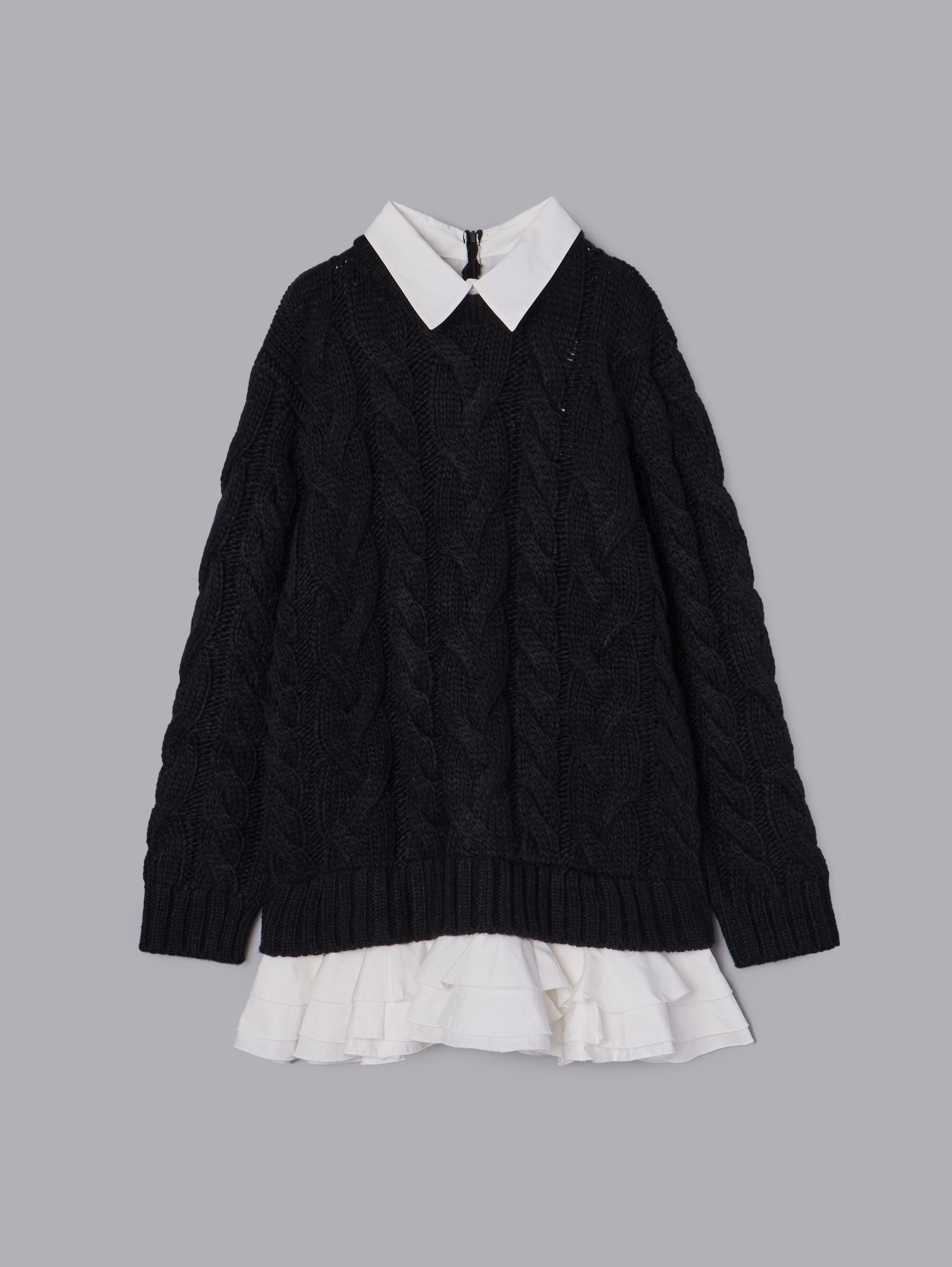 Olu.｜フリルレイヤードケーブルニット | Rakuten Fashion(楽天