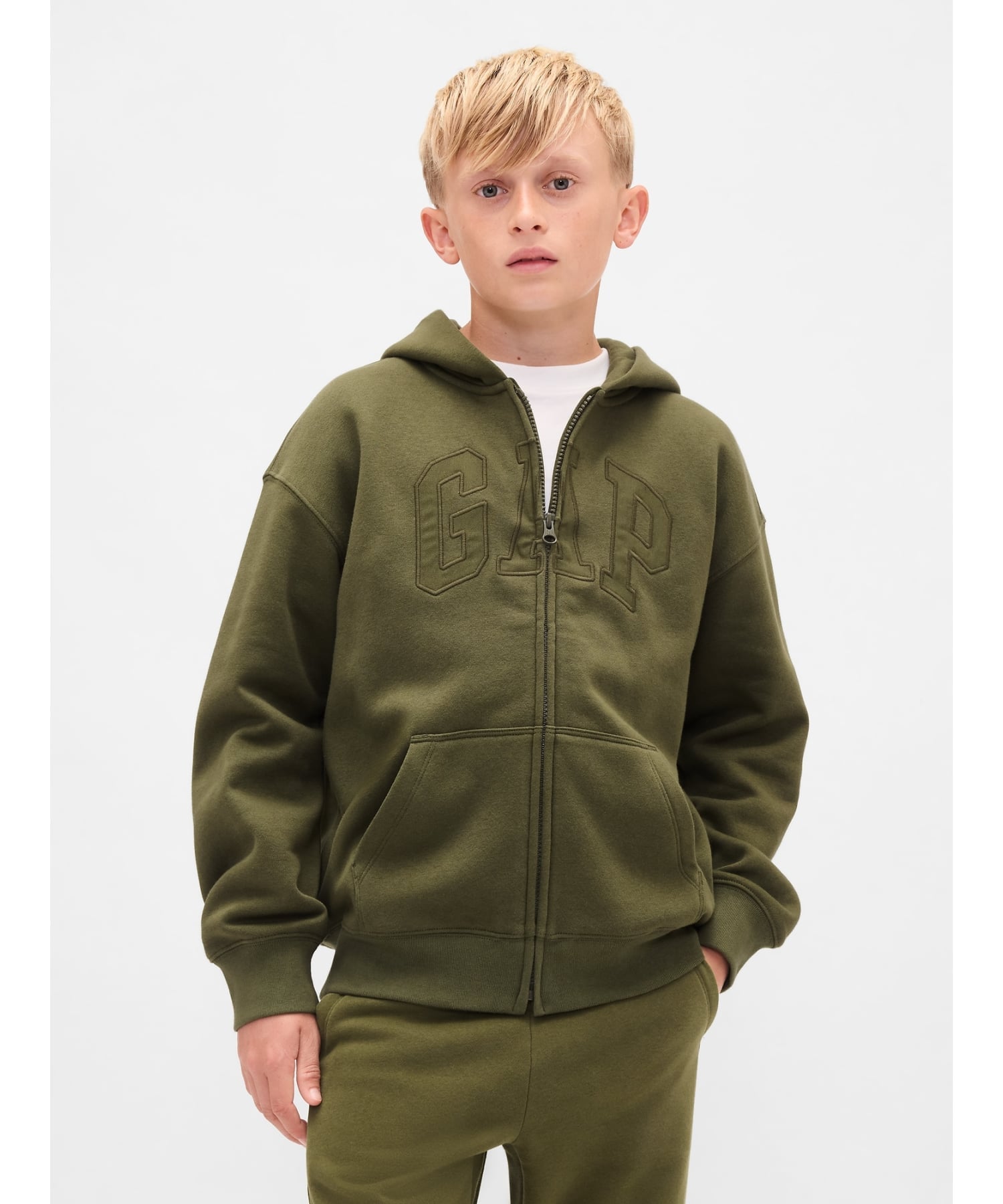 GAP｜(K)ヴィンテージソフト GAPロゴ ジップアップパーカー (キッズ