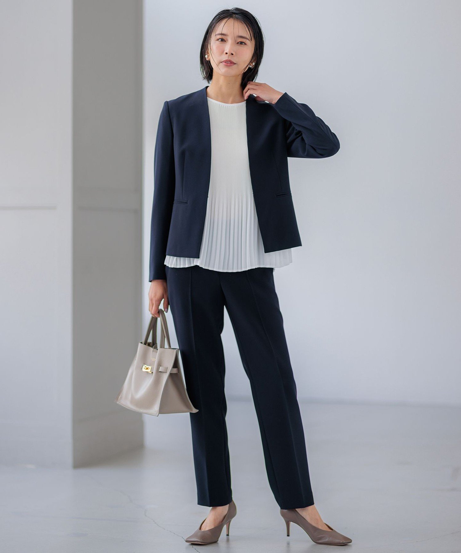 23区｜【セットアップ対応/洗える】トリアセダブルジョーゼット ノー