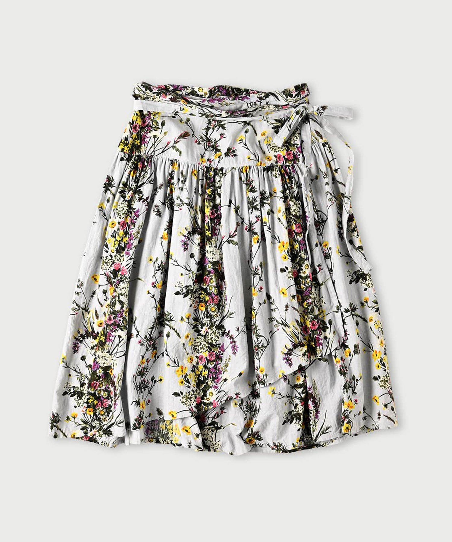 45R｜インドカディブーケストライププリントのぐるぐるスカート