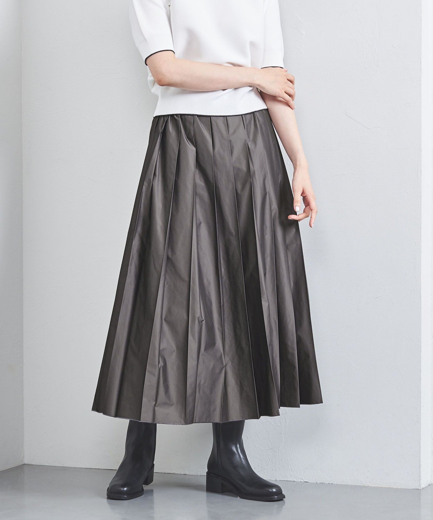 UNITED ARROWS LTD. OUTLET｜シャンブレー タフタ プリーツスカート