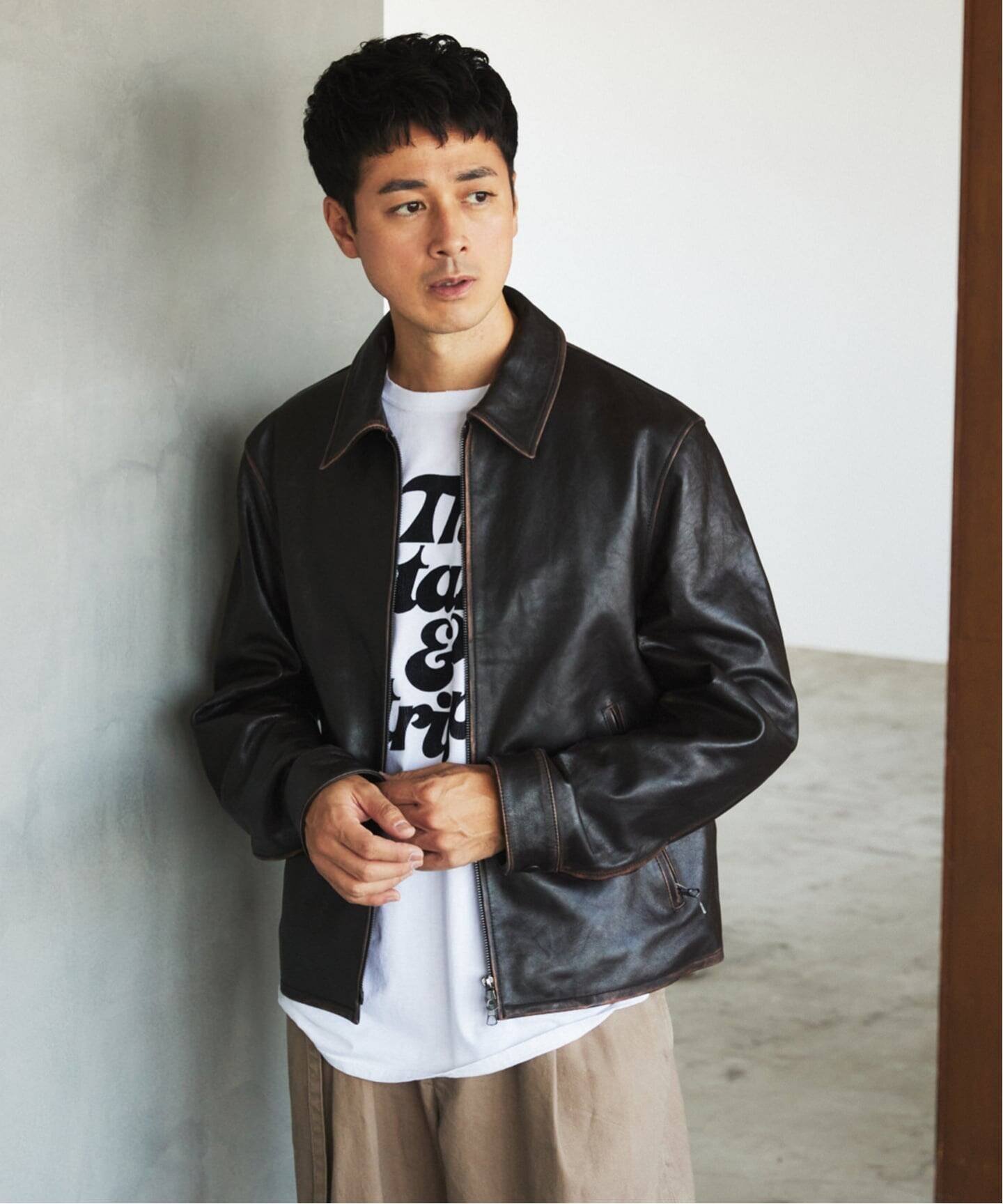 EDIFICE｜ラムレザー フレンチアンティーク ライダースジャケット