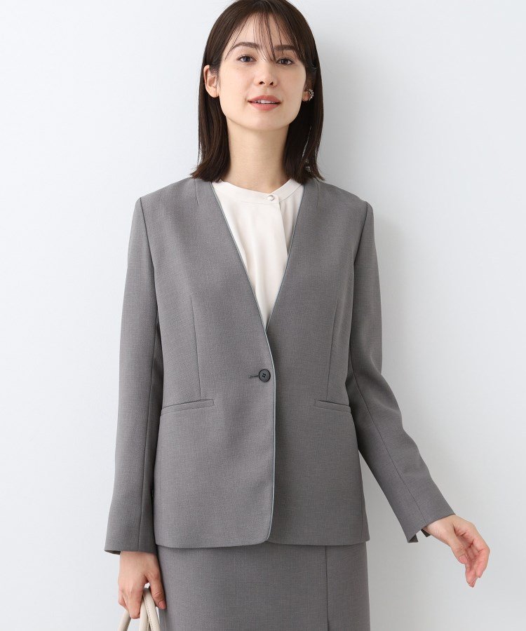 INDIVI｜【洗える/スーツ】ノーカラージャケット | Rakuten Fashion