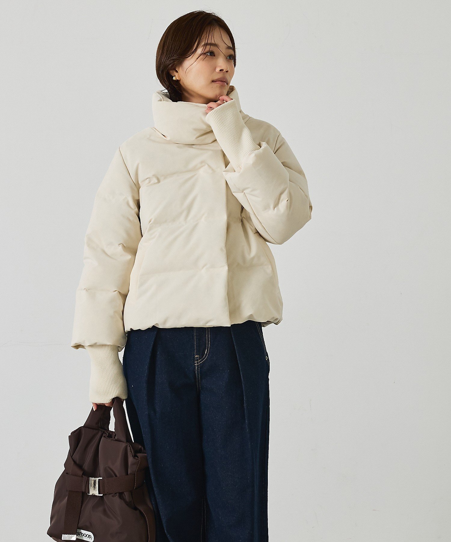 abahouse mavie｜【WEB Domani掲載】袖リブシームレススタンドダウン