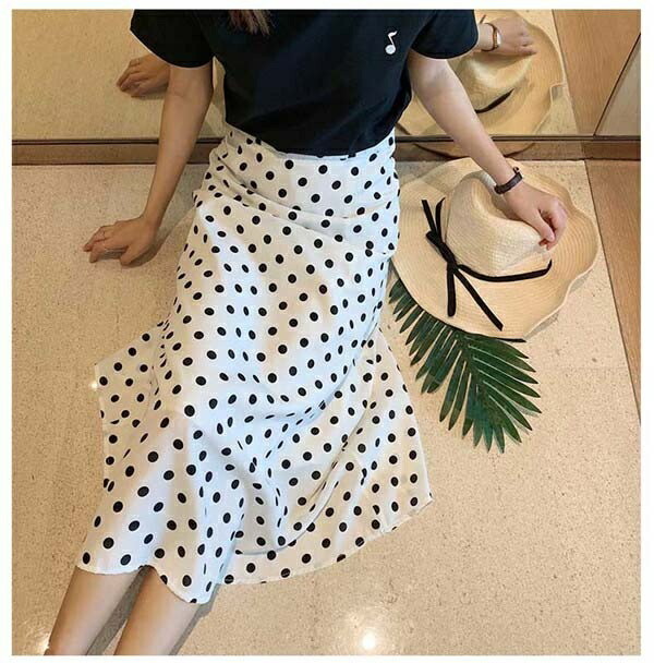 楽天市場】レディース 春 夏 水玉 ロングスカート ロング丈 ブラック