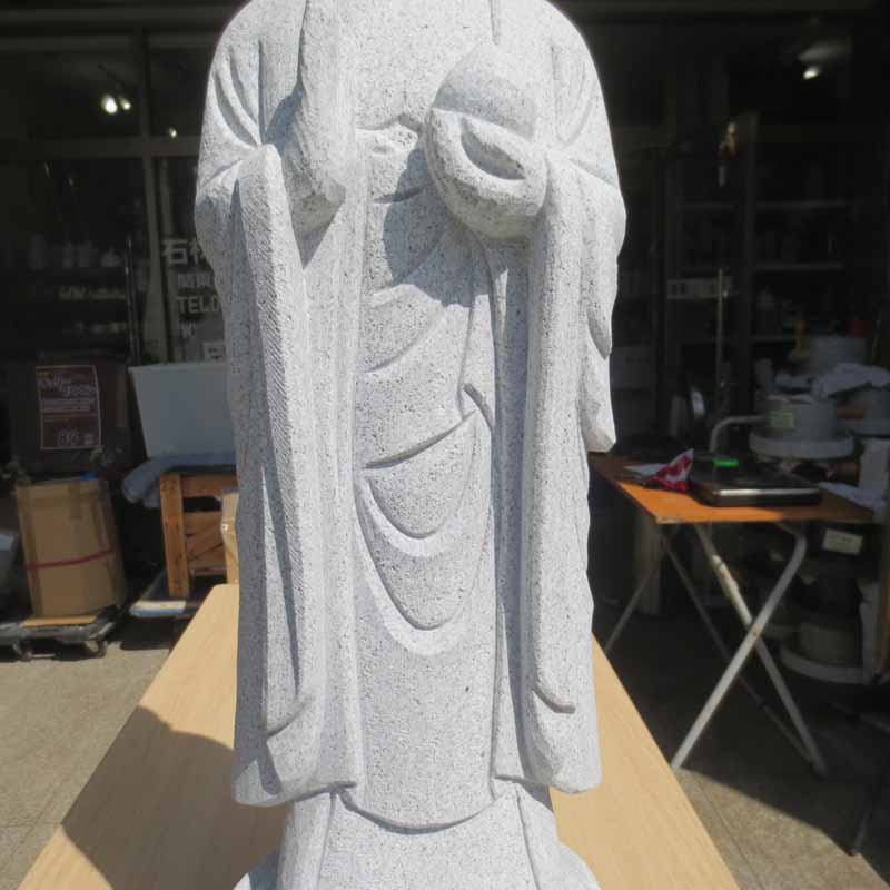 宝珠地蔵様の石像h32cm／10kg お地蔵さま 仏像 地蔵菩薩 0309 置物 お