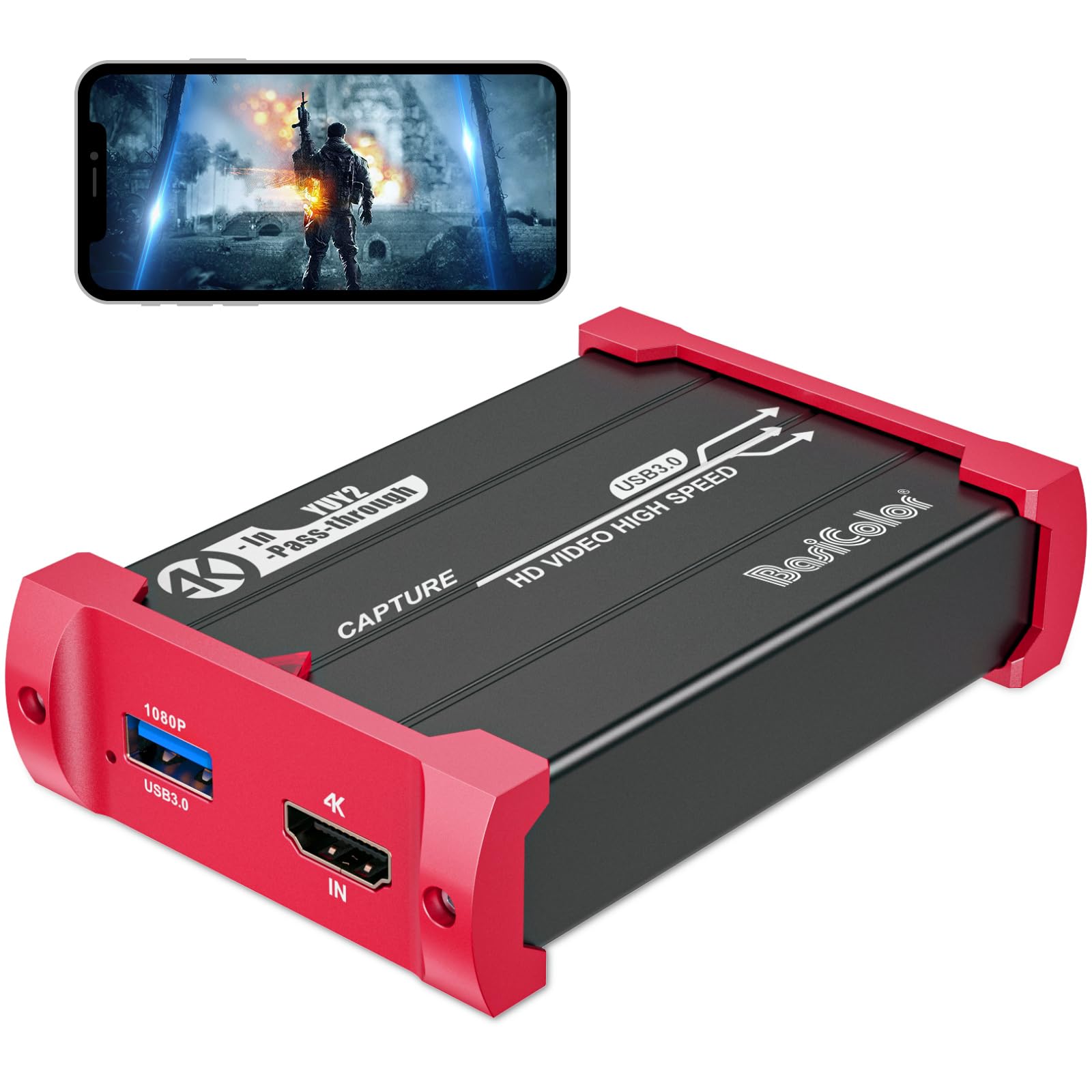 楽天市場】Basicolor キャプチャーボード 4K30FPSパススルー対応