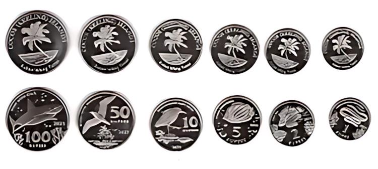 楽天市場】ココス キーリング諸島、UNC セット 6 コイン、1 2 5 10 50