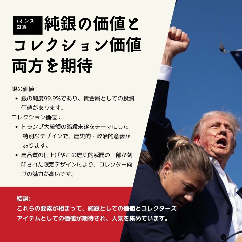 楽天市場】1オンス銀貨 「TRUMP SURVIVES」 Who Shot Trump 誰が