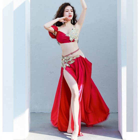 ベリーダンス オリエンタル衣装 S〜M フルセット 中古 美品 パープル