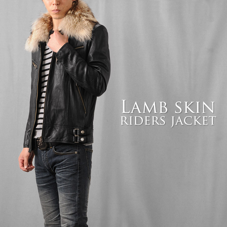楽天市場】ラム (子羊革) ライダース ジャケット ウォッシュ加工