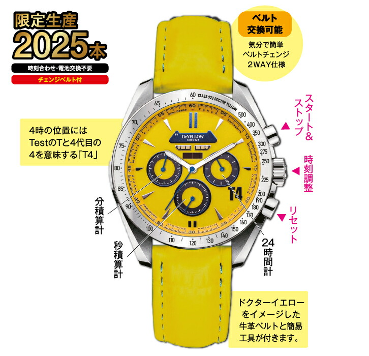楽天市場】923形ドクターイエロー（T4）電波ソーラークロノグラフ