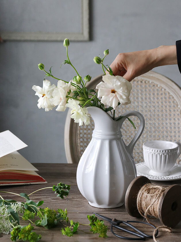 楽天市場】フラワーベース ホワイト Lotti L // 花瓶 花器 陶器 白