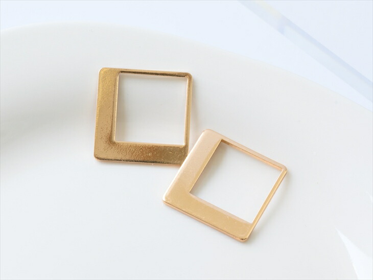 楽天市場】チャーム ダブルスクエア プレート KC金 20mm 2個 2ヶ